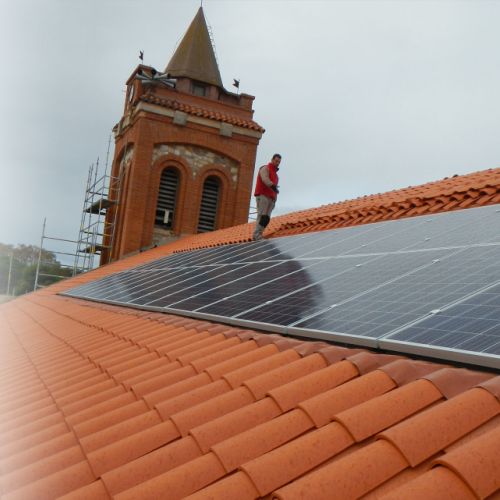 Installation 9kwc en partenariat avec Hélios'R- Eglise Toreilles
