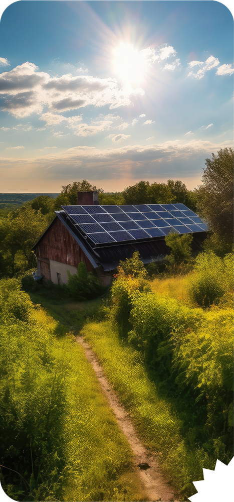 Grange solaire avec panneaux photovoltaïques installés par Technowatt
